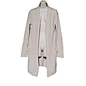 Jenni Kayne Size XS Women's Beige Cashmere Open Front Duster Cardigan Sweater